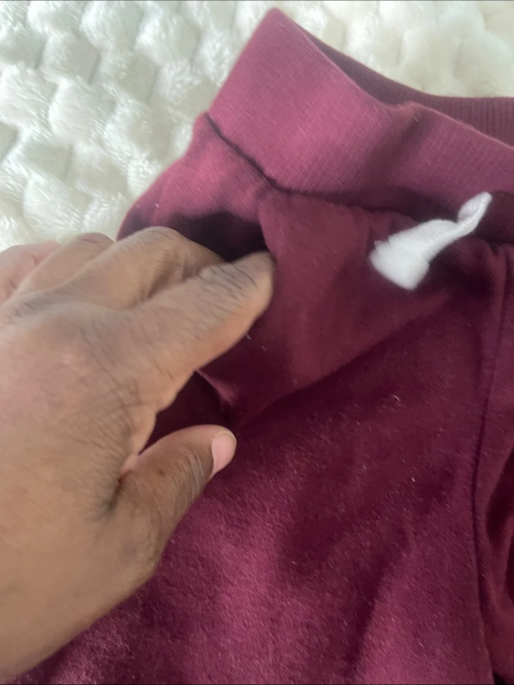 The Children's Place Maroon Jogger Sweatpants with White Drawstring